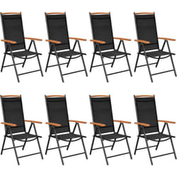 vidaXL Ensemble à manger de jardin 9 pcs aluminium noir - TU