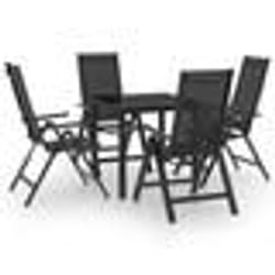 vidaXL Ensemble à manger de jardin 5 pcs aluminium anthracite - TU