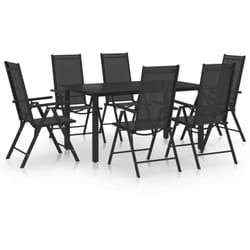 Ensemble À Manger De Jardin 7 Pcs Aluminium Noir Vidaxl