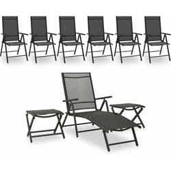 Salon De Jardin 9 Pcs Noir Et Anthracite Vidaxl