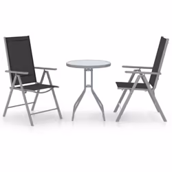 Cet ensemble de bistro au design élégant et intemporel offre un coin salon confortable dans le jardin ou sur le patio. Le cad ...