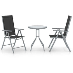 Vidaxl - Ensemble de bistro 3 pcs aluminium et textilène argenté