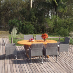 Ensemble de salle à manger de jardin 7 pcs Résine tressée Gris - Vidaxl