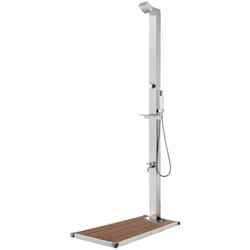 Vidaxl - Douche de jardin avec base marron 225 cm Acier inoxydable