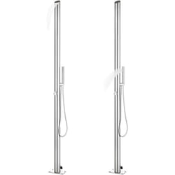 Vidaxl - Douche de jardin avec base marron 225 cm Acier inoxydable