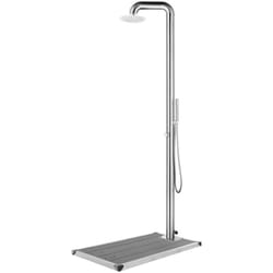 Douche de jardin avec base gris 230 cm Acier inoxydable Vidaxl
