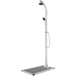 Douche de jardin avec base gris 220 cm Aluminium Vidaxl