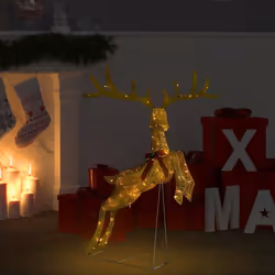 vidaXL Renne volant de décoration de Noël 120 LED Doré blanc chaud - TU