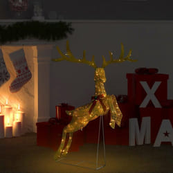 vidaXL Renne volant de décoration de Noël 120 LED Doré blanc chaud - TU