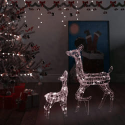 vidaXL Famille de rennes - 160 LED - Blanc chaud