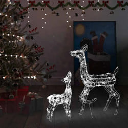 vidaXL Famille de rennes de décoration Acrylique 160 LED blanc froid - TU