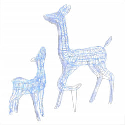 vidaXL Famille de rennes de décoration Acrylique 160 LED bleu - TU