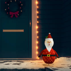 vidaXL Décoration de Noël Figurine Père Noël LED Tissu de luxe 60 cm - TU