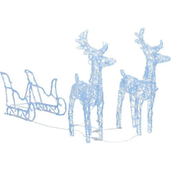 Vidaxl - Décoration de Noël Rennes et traîneau 160 led 130 cm Acrylique