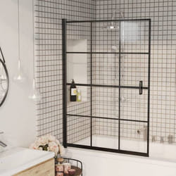 vidaXL Cabine de douche ESG 100x140 cm Noir - TU