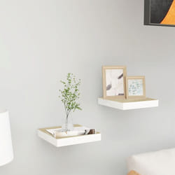 Tagères murales 2 pcs Chêne et blanc 23x23,5x3,8 cm mdf Vidaxl