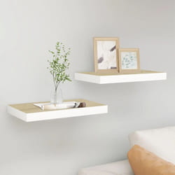 Vidaxl - tagères flottantes 2 pcs Chêne et blanc 40x23x3,8 cm mdf