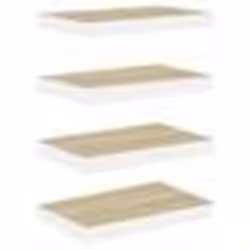 vidaXL Étagères flottantes 4 pcs chêne et blanc 50x23x3,8 cm MDF