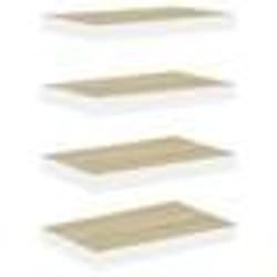 vidaXL Étagères flottantes 4 pcs chêne et blanc 50x23x3,8 cm MDF