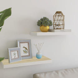 Vidaxl - tagères flottantes 2 pcs chêne et blanc 60x23,5x3,8 cm mdf
