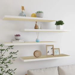 vidaXL Étagères flottantes MDF Chêne