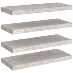 Tagères murales flottantes 4 pcs gris béton 60x23,5x3,8 cm mdf Vidaxl