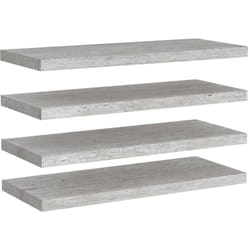 Tagères murales flottantes 4 pcs gris béton 80x23,5x3,8 cm mdf Vidaxl