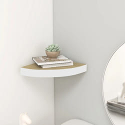 Tagère d'angle murale Chêne et blanc 25x25x3,8 cm mdf - Vidaxl