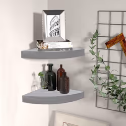 Ces étagères d’angle élégantes sont idéales pour afficher vos livres préférés, décorations, photos, prix, etc. L'étagère de p ...