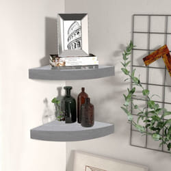 Vidaxl - tagères d'angle murales 2 pcs Gris béton 25x25x3,8 cm mdf