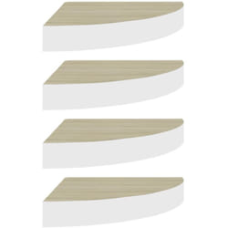Vidaxl - tagères d'angle murales 4 pcs Chêne et blanc 35x35x3,8 cm mdf