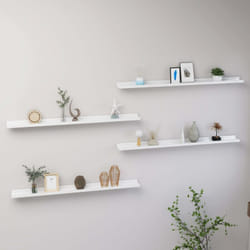 Vidaxl - tagères murales 4 pcs Blanc brillant 100x9x3 cm