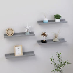 Vidaxl - tagères murales 4 pcs Gris 40x9x3 cm