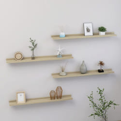 Vidaxl - tagères murales 4 pcs chêne sonoma 80x9x3 cm