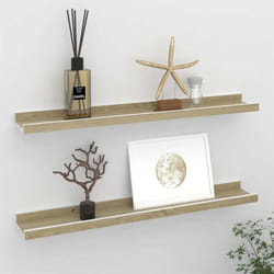 Tagères murales 2 pcs blanc et chêne sonoma 60x9x3 cm Vidaxl