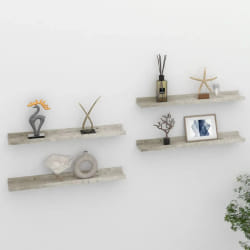 vidaXL Étagères murales 4 pcs Gris béton 60x9x3 cm - TU