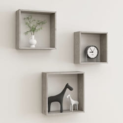 Vidaxl - tagères murales sous forme de cube 3 pcs Gris béton
