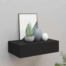 Vidaxl - tagère à tiroir murale noir 40x23,5x10 cm mdf