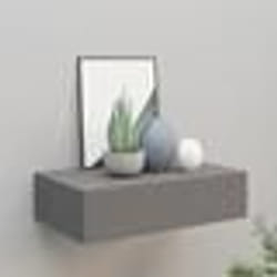 vidaXL Étagère à tiroir murale gris 40x23,5x10 cm MDF - TU