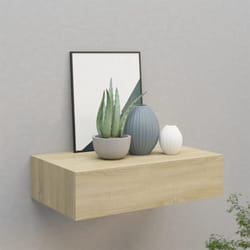 Vidaxl - tagère à tiroir murale chêne 40x23,5x10 cm mdf