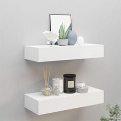 Vidaxl - tagères à tiroirs murales 2 pcs Blanc 60x23,5x10 cm mdf