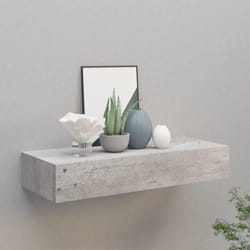 Vidaxl - tagère à tiroir murale Gris béton 60x23,5x10 cm mdf