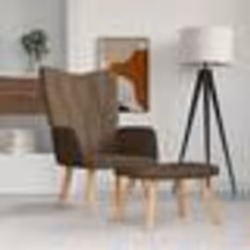 vidaXL Chaise de relaxation avec tabouret Marron Tissu - TU