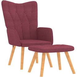 Vidaxl - Chaise de relaxation avec tabouret Rouge bordeaux Tissu