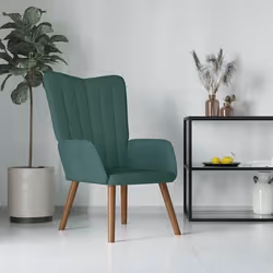 vidaXL Chaise de relaxation Vert foncé Velours - TU