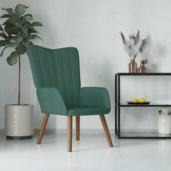 vidaXL Chaise de relaxation Vert foncé Velours - TU