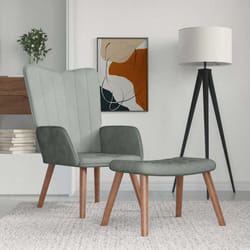 Vidaxl - Chaise de relaxation avec repose-pied Gris clair Velours