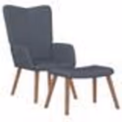 vidaXL Chaise de relaxation avec repose-pied Gris foncé Velours - TU