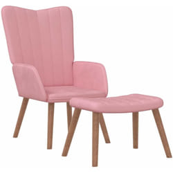 Vidaxl - Chaise de relaxation avec repose-pied Rose Velours