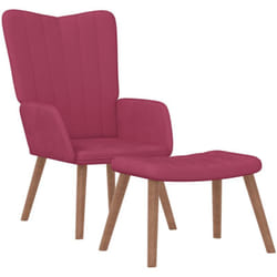 Chaise De Relaxation Avec Repose-pied Rouge Bordeaux Velours Vidaxl